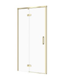 CERSANIT - Sprchové dveře LARGA s panty, zlatá mat, 90x195, levé, čiré sklo (S164-066)