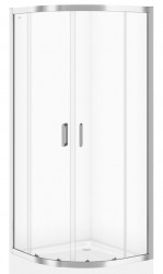 CERSANIT - Sprchový kout ARTECO čtvrtkruh 80x190, posuv, čiré sklo (S157-001)
