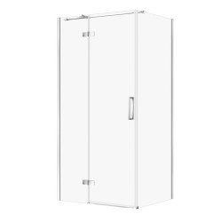 CERSANIT - Sprchový kout JOTA s panty, chrom, 100x80x195, levý, čiré sklo (S160-032)