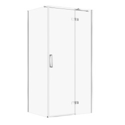 CERSANIT - Sprchový kout JOTA s panty, chrom, 100x80x195, pravý, čiré sklo (S160-031)