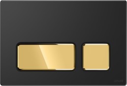 CERSANIT - Tlačítko block černý mat, klávesy zlatý lesk (K97-0400)