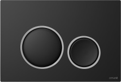 CERSANIT - Tlačítko LUNA RING černý mat, detail chrom mat (K97-0633)