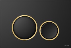 CERSANIT - Tlačítko LUNA RING černý mat, detail zlatý lesk (K97-0632)