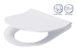 CERSANIT - WC sedátko CITY OVAL SLIM antib. OFF EASY jedno tlačítko  (K98-0146)