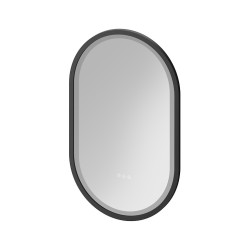 CERSANIT - Zrcadlo CREA II LED 50x80 ČERNÉ MATNÉ OVAL (S1058-034)