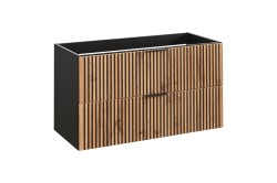 COMAD - Skříňka pod umyvadlo 100cm, 2 šuplíky XILO BLACK WOTAN (5907611656440)