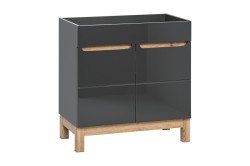 COMAD - Skříňka pod umyvadlo 60cm 2 dvířka BALI GRAPHITE (5907611647585)