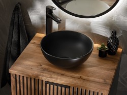 COMAD - Skříňka pod umyvadlo 60cm, 2 šuplíky  XILO BLACK WOTAN (5907611656426)