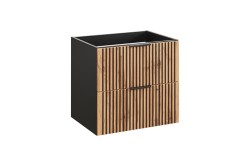 COMAD - Skříňka pod umyvadlo 80cm, 2 šuplíky XILO BLACK WOTAN (5907611656419)