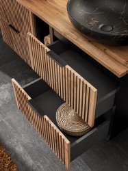 COMAD - Skříňka pod umyvadlo 80cm, 2 šuplíky XILO BLACK WOTAN (5907611656419)