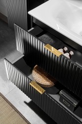 COMAD - Skříňka pod umyvadlo 80cm 2 zásuvky ADEL BLACK (5907611654859)