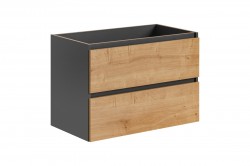 COMAD - Skříňka pod umyvadlo 80cm 2 zásuvky MONAKO GREY OAK (5907611652831)