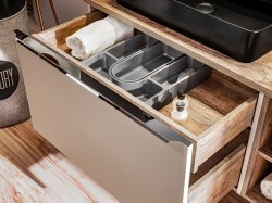 COMAD - Skříňka pod umyvadlo 80cm 2 zásuvky SANTA FE TAUPE (5907611652558)