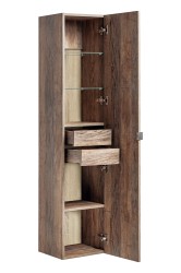 COMAD - Vysoká skříňka 1 dvířka 2 zásuvky SANTA FE OAK (5907611652404)