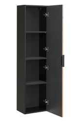 COMAD - Vysoká skříňka 1 dvířka XILO BLACK WOTAN (5907611656464)