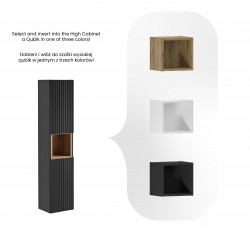 COMAD - Vysoká skříňka 2 dvířka NOVA BLACK (5907611663714)