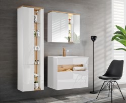 COMAD - Zrcadlová skříňka 80cm 2 dvířka BAHAMA WHITE (5907611648384)