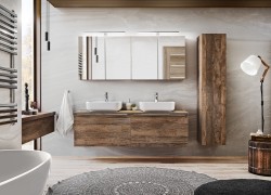 COMAD - Zrcadlová skříňka 80cm 2 dvířka SANTA FE OAK (5907611652466)