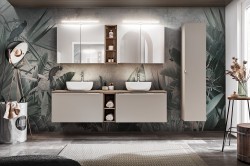 COMAD - Zrcadlová skříňka 80cm 2 dvířka SANTA FE TAUPE (5907611652572)