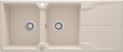 DEANTE - Andante beige - Granitový dřez, 2 - bowl s odkapávačem (ZQN_5213)