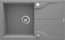 DEANTE - Andante flush šedá metalic - Granitový dřez s odkapávačem - zápustný (ZQN_S11F)