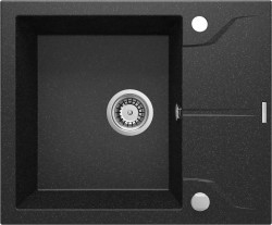 DEANTE - Andante grafit - Granitový dřez s odkapávačem (ZQN_211A)