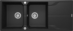 DEANTE - Andante grafit metalic - Granitový dřez, 2 - bowl s odkapávačem (ZQN_G213)