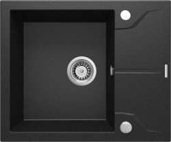 DEANTE - Andante grafit metalic - Granitový dřez s odkapávačem (ZQN_G11A)