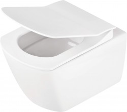 DEANTE - Anemon bílá - Záchodová mísa, se sedátkem, bez okraje (CDZD6ZPW)