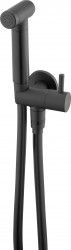 DEANTE - Bidetta černá - Sada s pevným držákem, s úhlovou spojkou - držák ruční sprchy (ANW_N51B)