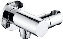 DEANTE - Cascada chrom - Úhlová hadicová spojka, kulatá, s držákem ruční sprchy (NAC_057K)