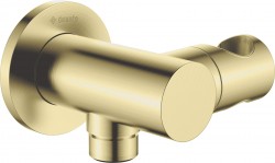 DEANTE - Cascada kartáčované zlato Úhlová hadicová spojka, kulatá, s držákem ruční sprchy (NAC_R57K)