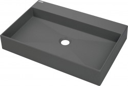 DEANTE - Correo antracit metalic - Granitové umyvadlo, na desku - 60x40 cm (CQR_TU6S)
