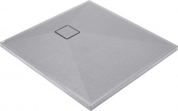 DEANTE - Correo kovově šedá Granitová sprchová vanička, čtvercová, 80x80 cm (KQR_S42B)