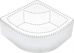 DEANTE - Deep bílá - Kryt na sprchovou vaničku, půlkulatý, 80x80 cm (KTD_042O)