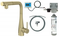DEANTE - Eridan baterie kuchyňská broušené zlato, se sadou pro filtraci vody, s vytahovací hubicí; (BREFR75M)