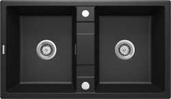 DEANTE - Eridan grafit metalic - Granitový dřez, 2 - bowl (ZQE_G203)