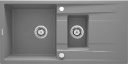 DEANTE - Eridan šedá metalic - Granitový dřez, 1.5 - bowl s odkapávačem (ZQE_S513)