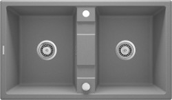 DEANTE - Eridan šedá metalic - Granitový dřez, 2 - bowl (ZQE_S203)