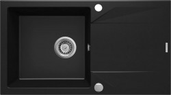 DEANTE - Evora černá - Granitový dřez s odkapávačem (ZQJ_N113)