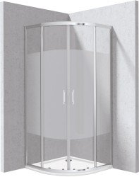 DEANTE - Funkia Evo čtvrtkruhový kout s vaničkou, 80x80 cm – vzor pruh (KYPP0E88P)