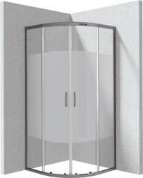 DEANTE - Funkia Evo čtvrtkruhový sprchový kout, 80x80 cm – vzor pruh (KYP_DE88P)