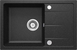 DEANTE - Leda grafit - Granitový dřez s odkapávačem (ZRD_2113)