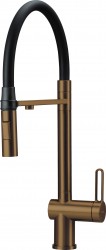 DEANTE - Magnetic kartáčovaný bronz Kuchyňská baterie, s připojením na vodní filtr, s elastickou hubicí (BRM_C75M)