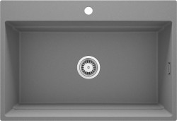 DEANTE - Magnetic metalická šedá - Granitový dřez, jednokomorový (ZRM_S10B)