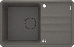 DEANTE - Momi anthracite metallic Granitový dřez, 1-bowl with drainer (ZKM_T113)