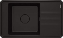 DEANTE - Momi černý Granitový dřez, 1-miska s odkapávačem (ZKM_N11B)
