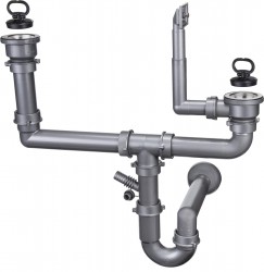 DEANTE - Odpadní sada ocelového dřezu, 2-miska (ZXY_9951)