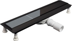 DEANTE - Odtokový žlab Neo, černý, podlahový, 60 cm - oboustranný (KNS_N06D)