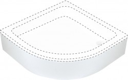 DEANTE - plus II bílá - Kryt na sprchovou vaničku, půlkulatý, 80 cm (KTU_032O)